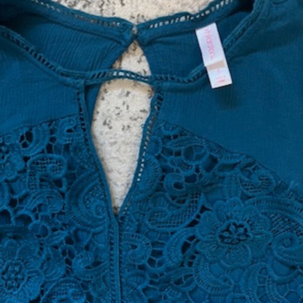 🧡3/15 xhilaration Lace Blouse Women's S - Picture 3 of 9